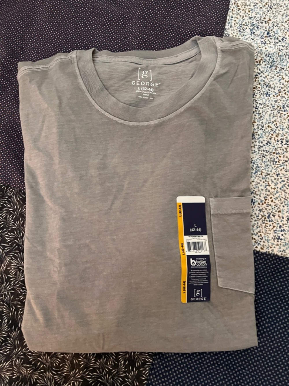 George Men's Light Gray Short Sleeve Pocket Tee